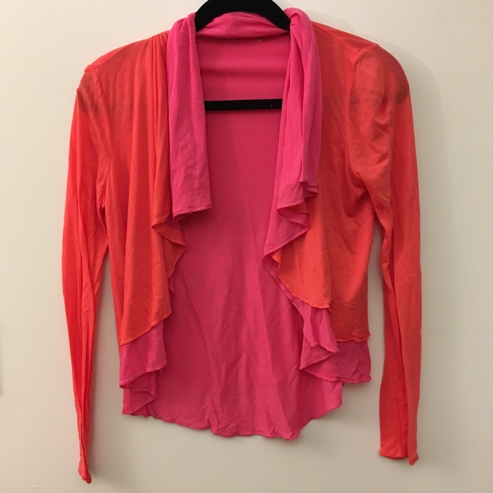 Elie Tahari Pink and Orange long sleeve sweater